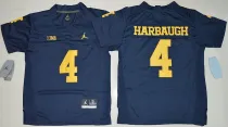 NCAA Jordan Brand Michigan Wolverines #4 Jim Harbaugh Youth Blue Jersey
