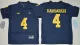 NCAA Jordan Brand Michigan Wolverines #4 Jim Harbaugh Youth Blue Jersey