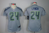 Nike Seattle Seahawks #24 Lynch Women limited Jersey in grey