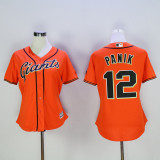 Womens MLB San Francisco Giants #12 Panik Orange Jersey