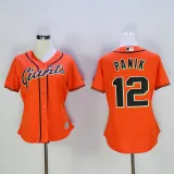 Womens MLB San Francisco Giants #12 Panik Orange Jersey