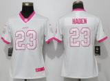 Women New Nike Cleveland Browns #23 Haden Pink Rush Fashion Jersey