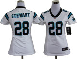 white Jonathan Stewart Panthers Women Nike NFL #28 Jersey