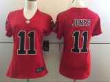 NFL Atltanta Falcons #11 Jones Red Color Women Rush Jersey