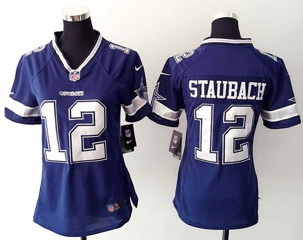 Womens Nike Dallas Cowboys #12 Staubach Blue Jersey