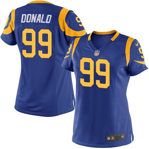 Women Los Angeles Rams #99 Aaron Donald Royal Blue Jersey