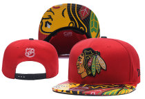 NHL Chicago Blackhawks Red Snapback Hats--YD