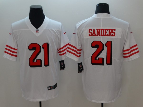 Men's San Francisco 49ers #21 Sanders Nike White Color Rush Vapor Untouchable Limited Player Jersey