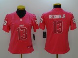 Womens New York Giants #13 Beckham JR Pink Limited Color Rush Jersey