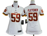 NIKE Washington Redskins #59 London Fletcher women white jersey