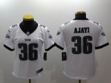 Womens NFL Philadelphia Eagles #36 Ajayi White Vapor Limited Jersey