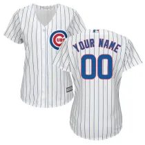 Majestics MLB Chicago Cubs Custom White Women Jersey