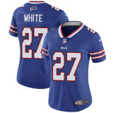 Womens Buffalo Bills #27 White Blue Jersey