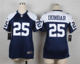 Nike Dallas Cowboys #25 Dunbar Blue Thanksgiving Women Jersey