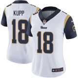 Womens NFL Los Angeles Rams #18 Kupp White Vapor Limited Jersey