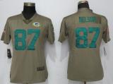 Women Nike Green Bay Packers 87 Nelson Olive Salute To Service Jersey