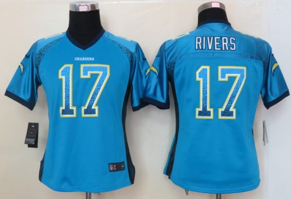 Women 2013 NEW Nike San Diego Charger 17 Rivers Drift Fashion Blue Elite Jerseys