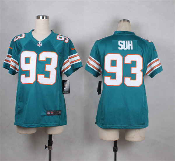 Nike Miami Dolphins #93 Suh Green Women Jersey