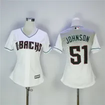 Womens MLB Arizona Diamondbacks #51 Johnson White Jersey