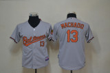 MLB Baltimore Orioles #13 Machado Kids Jersey Grey