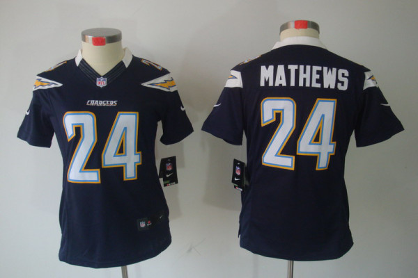 San Diego Chargers #24 Ryan Mathews dark blue Women Nike limited jersey