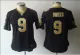 women team color #9 black Bress New Orleans Saints jersey