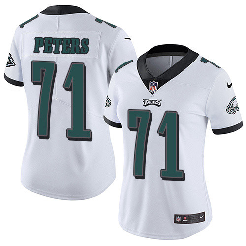 Womens Nike Philadelphia Eagles #71 Peters White Jersey