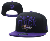 NFL Baltimore Ravens Black Snapback Hats--YD