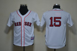 MLB Boston red sox #15 Pedroia Kids Jersey White