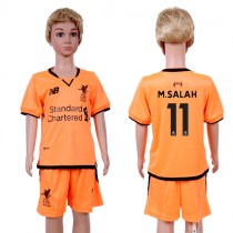2017 Soccer Club Liverpool #11 M.Salah Away Kids Jersey