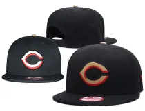 MLB Cincinnati Reds Black Color Snapback Hats--GS