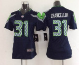 Women Nike Seattle Seahawks 53 Chancellor Blue Jerseys