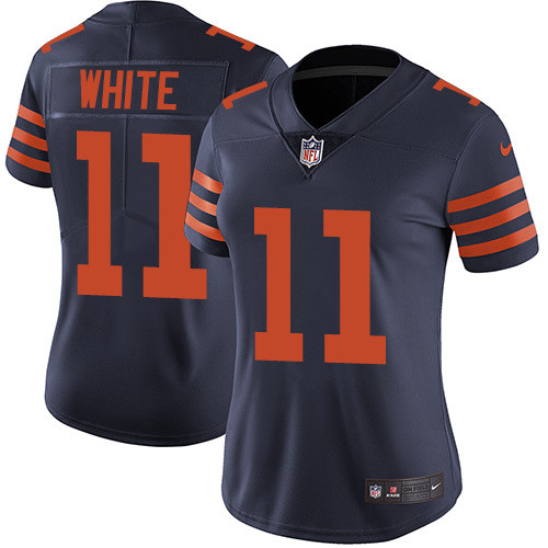 Womens Chicago Bears #11 White Blue Orange Jersey