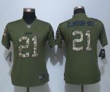 Women Nike Green Bay Packers 21 Clinton-Dix Green Salute To Service Limited Jersey