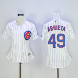 MLB Chicago Cubs #49 Arrieta White Womens Jersey