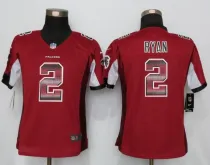 Women New Nike Atlanta Falcons 2 Ryan Red Strobe Elite Jersey