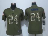 Women Nike Carolina Panthers #24 Norman Green Salute To Service Limited Jersey