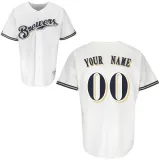 White Jersey, Milwaukee Brewers Personalized Home MLB Jersey