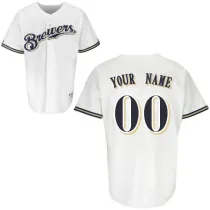 White Jersey, Milwaukee Brewers Personalized Home MLB Jersey