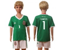 2016 Soccer Mexico #1 Campos Home Kids Jersey