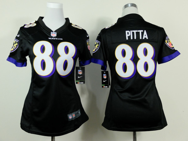 Nike NFL Baltimore Ravens #88 Pitta Black Women Jersey