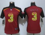 Women New Nike Tampa Bay Buccaneers 3 Winston Red Strobe Elite Jersey