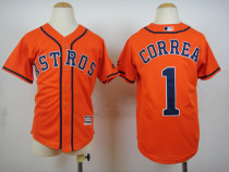 Kids Houston Astros #1 Correa Orange New Jersey