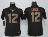 Womens New Nike Denver Broncos #12 Lynch Impact Limited Black Jerseys