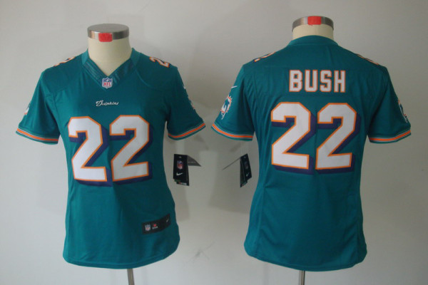 #22 Bush green Miami Dolphins Women Nike limited jersey