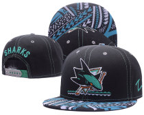 NHL San Jose Sharks Black Snapback Hats--GS