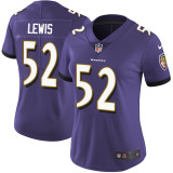 Womens NFL Baltimore Ravens #52 Lewis Purple Vapor Limited Jersey