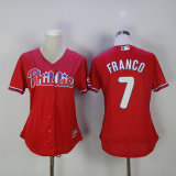 MLB Philadelphia Phillies #7 Franco Red Women Jersey