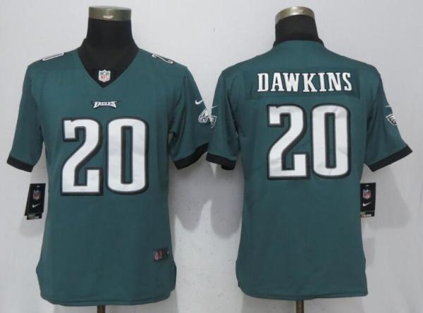 Women NFL Philadelphia Eagles #20 Dawklns Green Vapor Untouchable Jersey