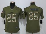 Women New Nike Kansas City Chiefs 25 Charles Green Salute To Service Limited Jersey